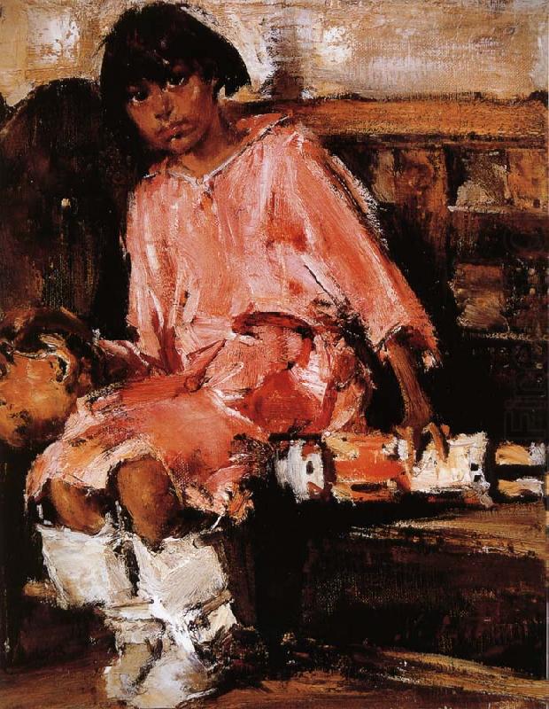 Nikolay Fechin The Girl holding the toy china oil painting image